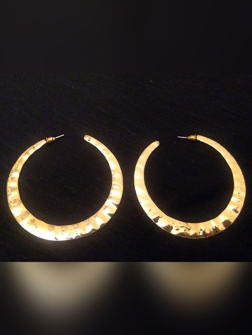 Semi Hoop Gold Tone Earrings Ninimalist Stud Earrings